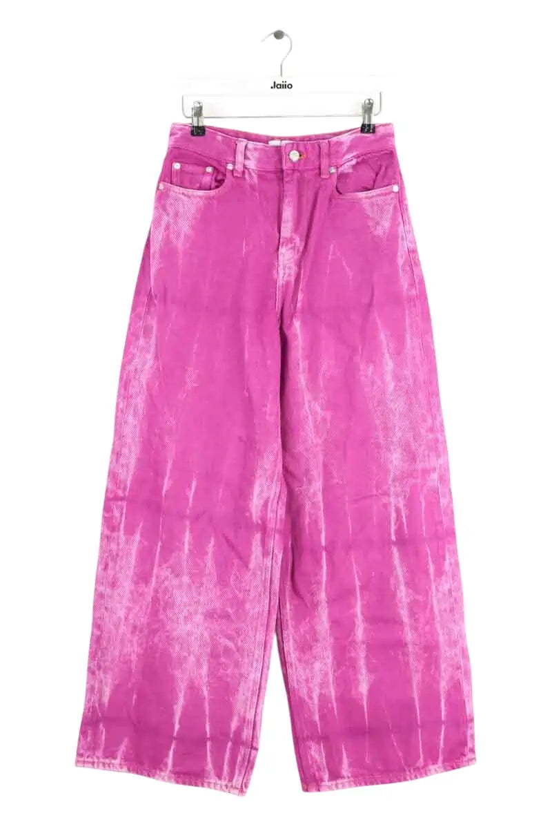Jean large Ganni Rose en Coton, taille XS - Seconde Main