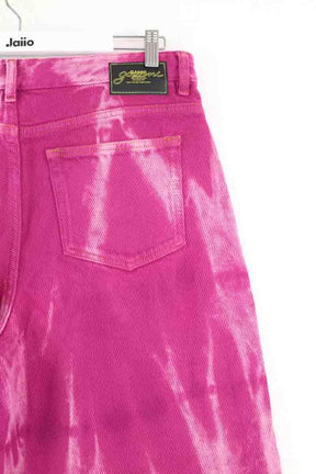 Jean large Ganni Violet en Coton
