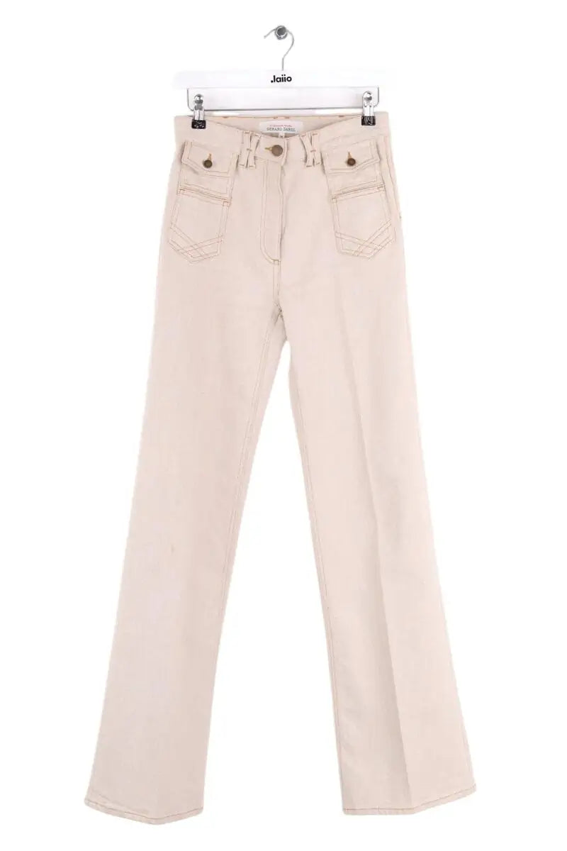 Jean large Gerard Darel Beige en Coton, taille S - Seconde Main