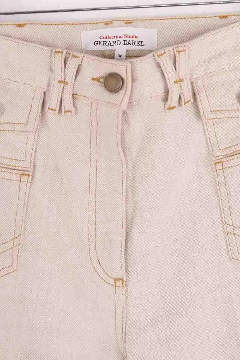 Jean large Gerard Darel Beige en Coton