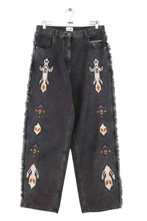 Jean large Isabel Marant Étoile Noir en Coton, taille XL - Seconde Main