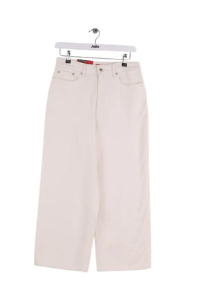 Jean large Kenzo Solid sumire cropped Blanc en Coton, taille XS - Seconde Main