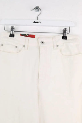 Jean large Kenzo Solid sumire cropped Blanc en Coton