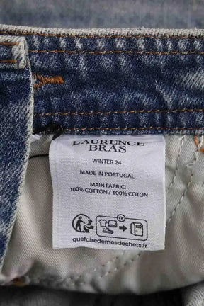 Jean large Laurence Bras Bleu en Coton