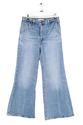 Jean large Levi's Ribcage Bell Bleu en Coton, taille M - Seconde Main