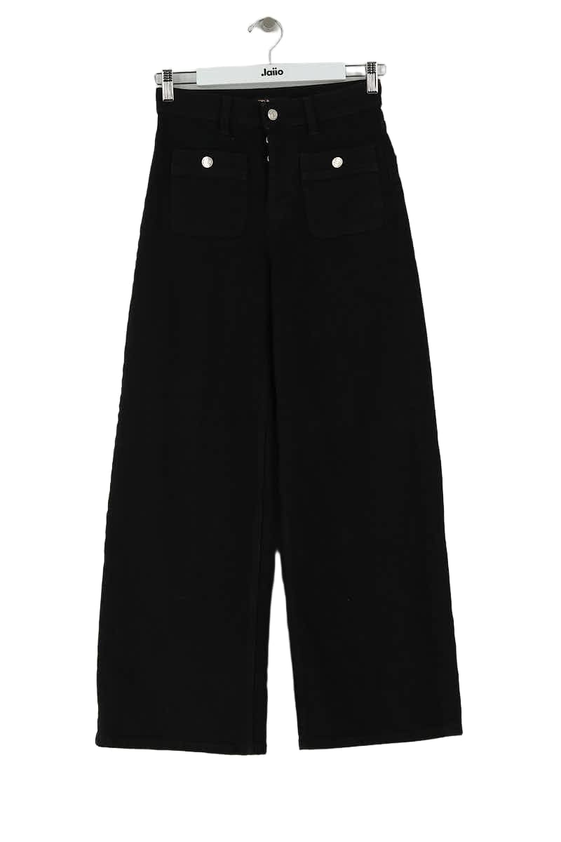 Jean large Maje Noir en Coton, taille S - Seconde Main