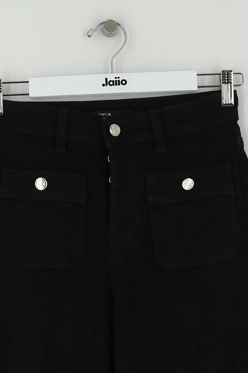 Jean large Maje Noir en Coton