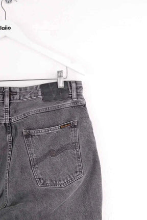 Jean large NUDIE JEANS CO Anthracite en Coton