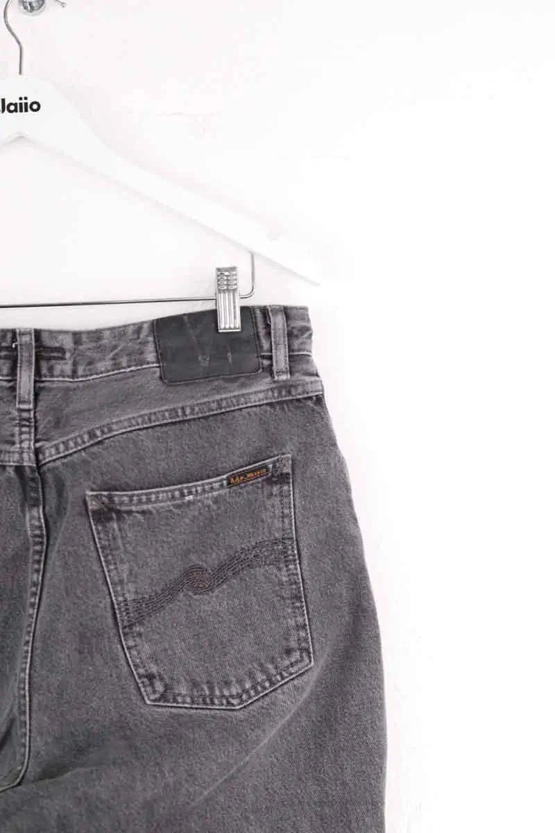 Jean large NUDIE JEANS CO Anthracite en Coton