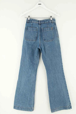 Jean large Petite Mendigote Bleu en Coton