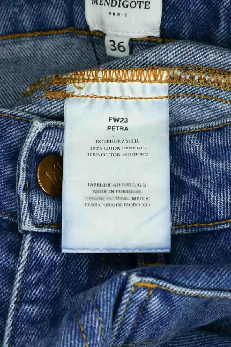 Jean large Petite Mendigote Bleu en Coton