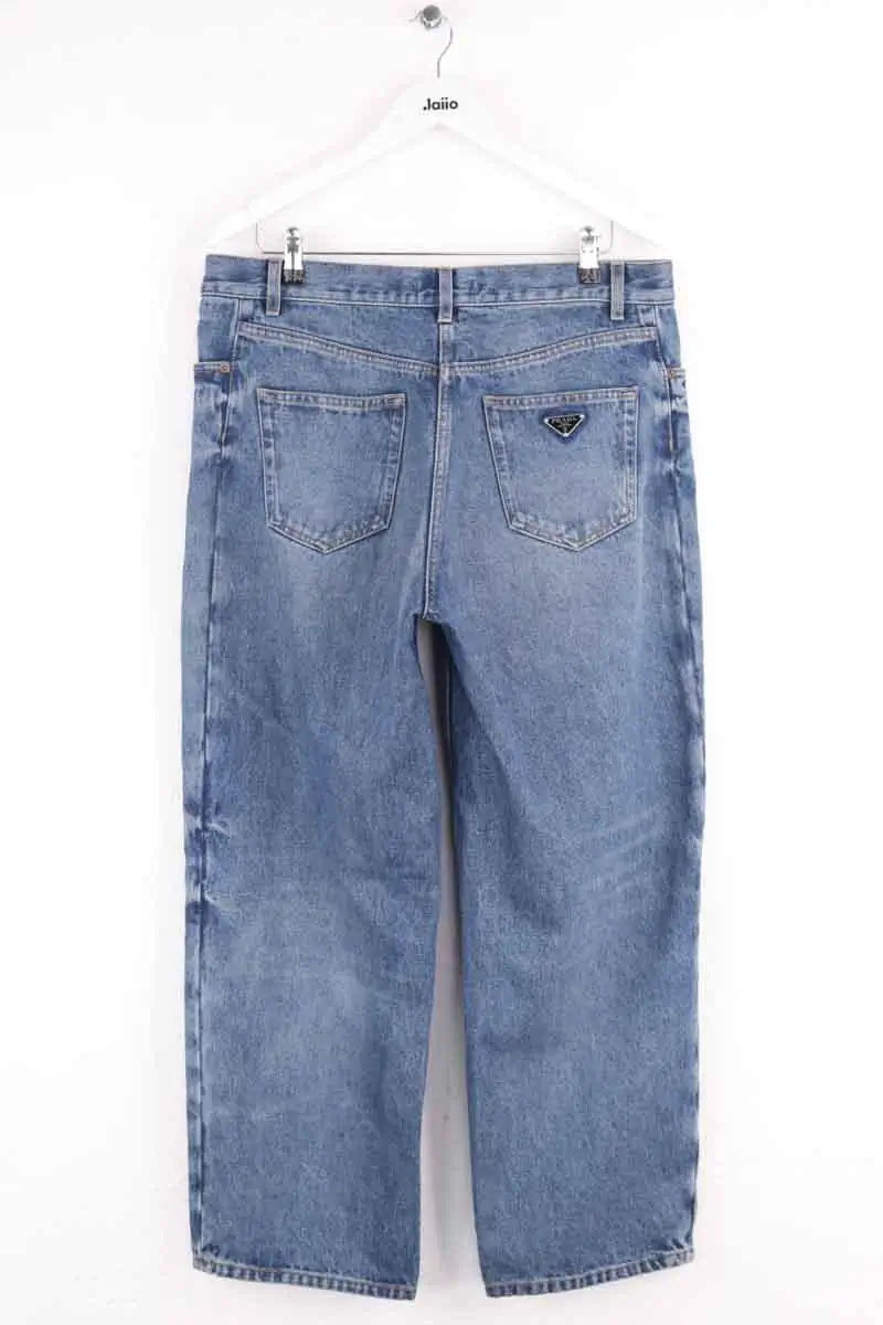 Jean large Prada Bleu en Coton