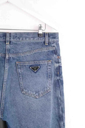 Jean large Prada Bleu en Coton