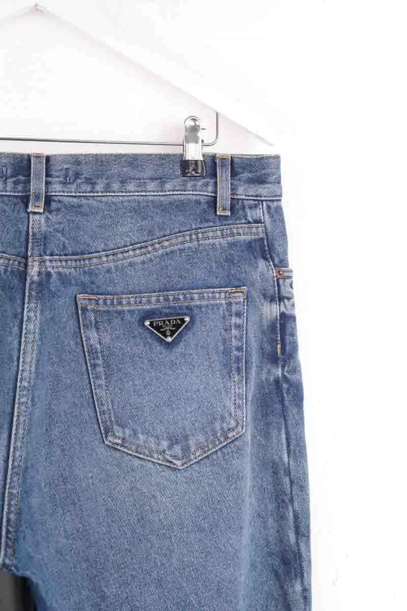 Jean large Prada Bleu en Coton