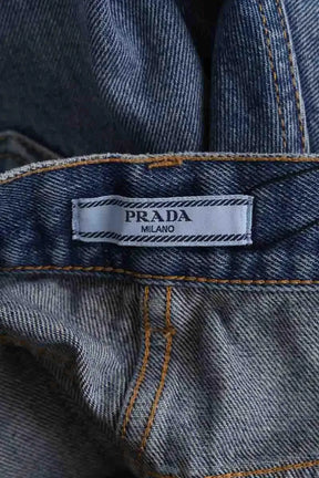 Jean large Prada Bleu en Coton