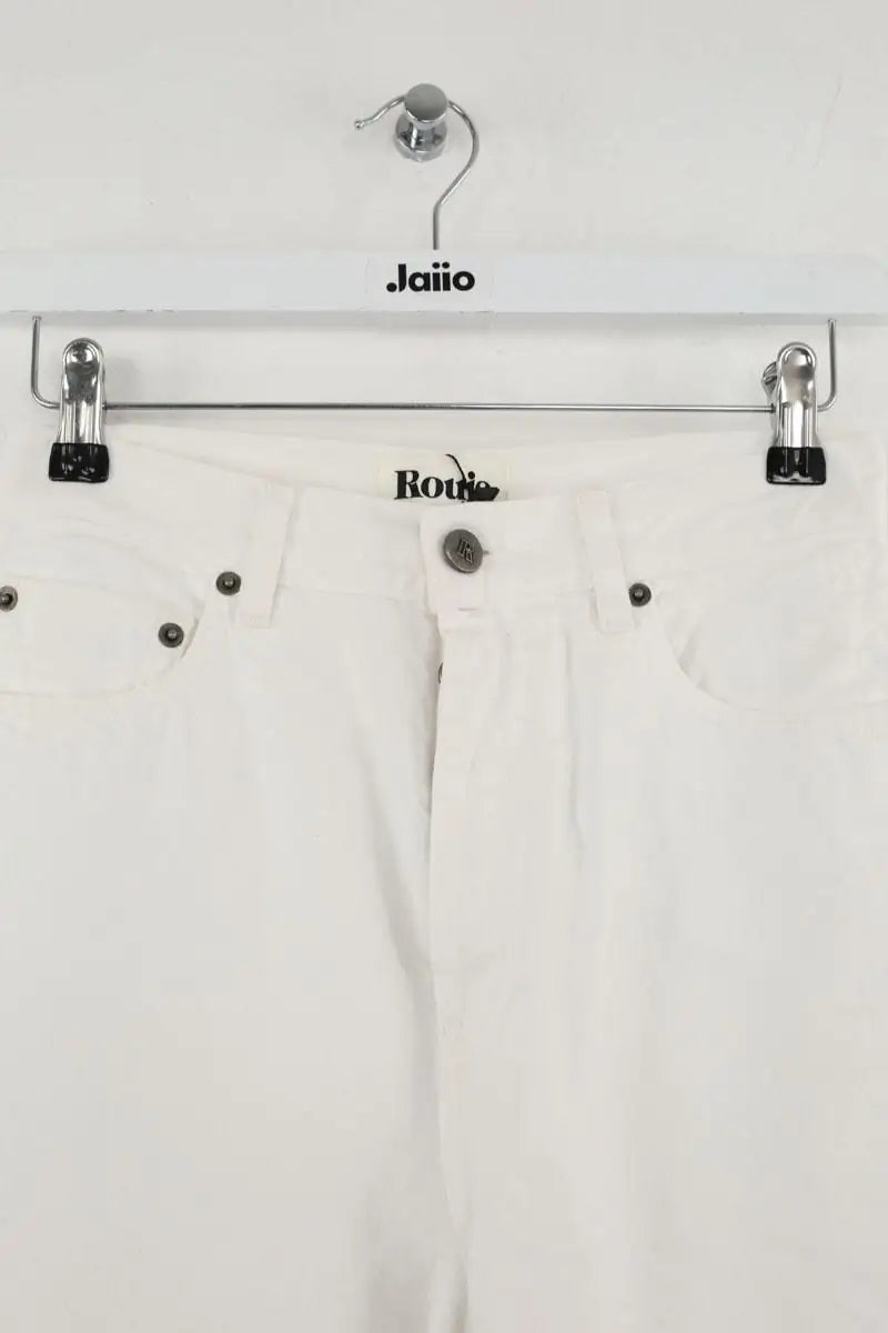 Jean large Rouje Blanc en Coton
