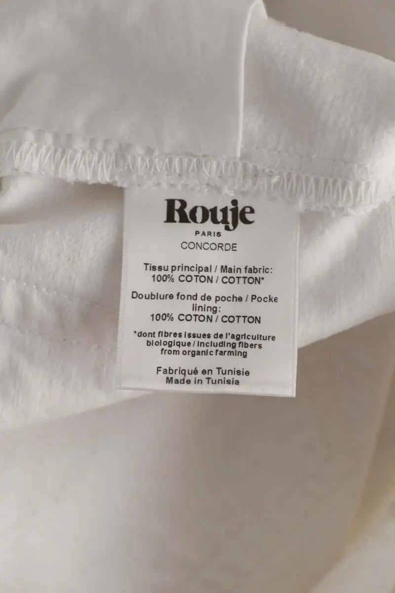 Jean large Rouje Blanc en Coton