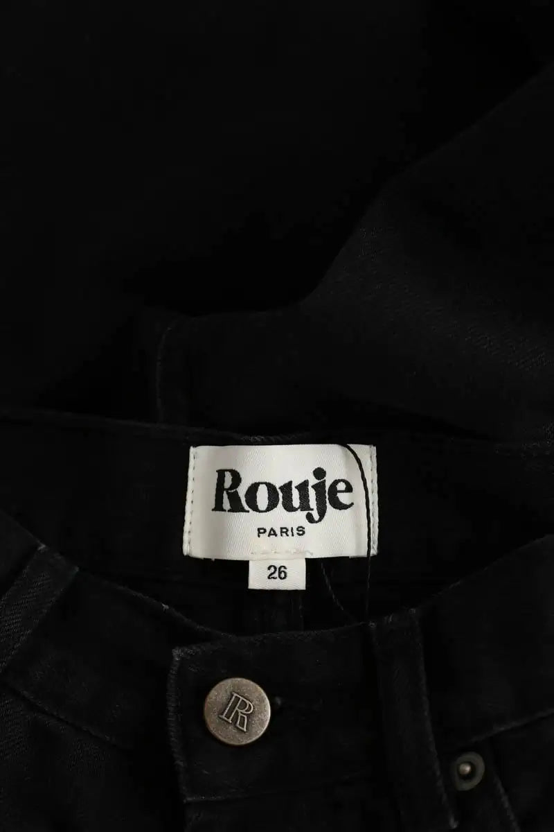 Jean large Rouje Noir en Coton