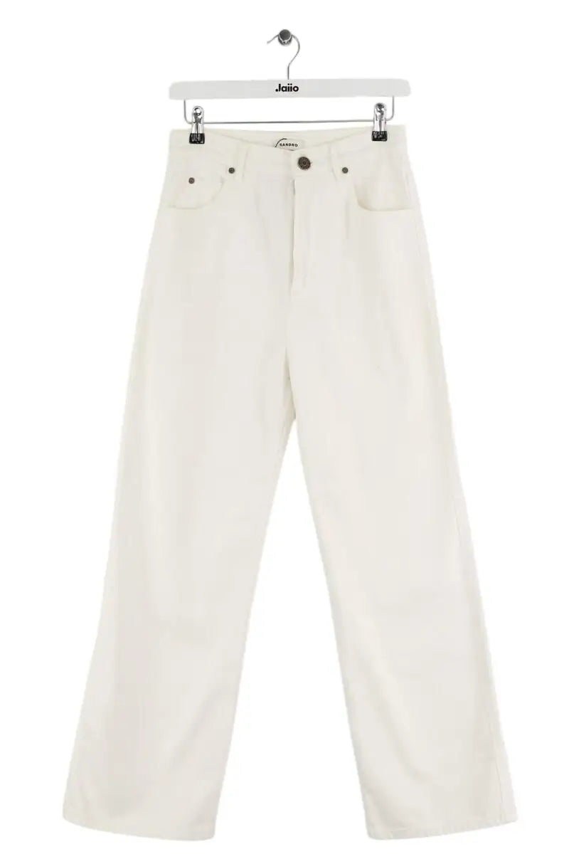 Jean large Sandro Blanc en Coton, taille M - Seconde Main