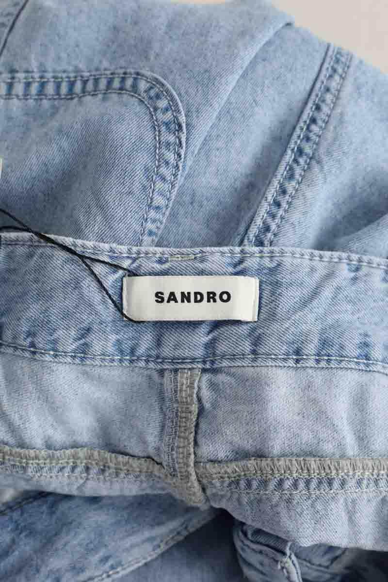 Jean large Sandro Bleu en Coton