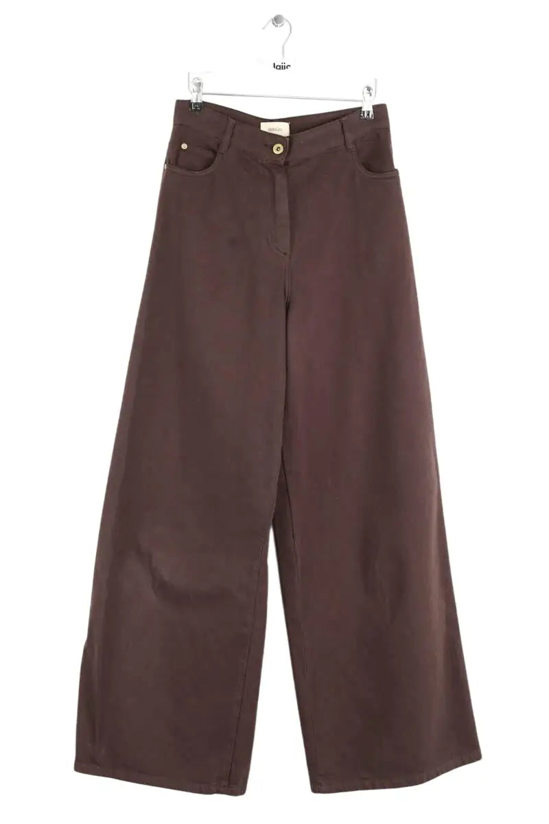 Jean large Sessun Dalt Marron en Coton, taille S - Seconde Main