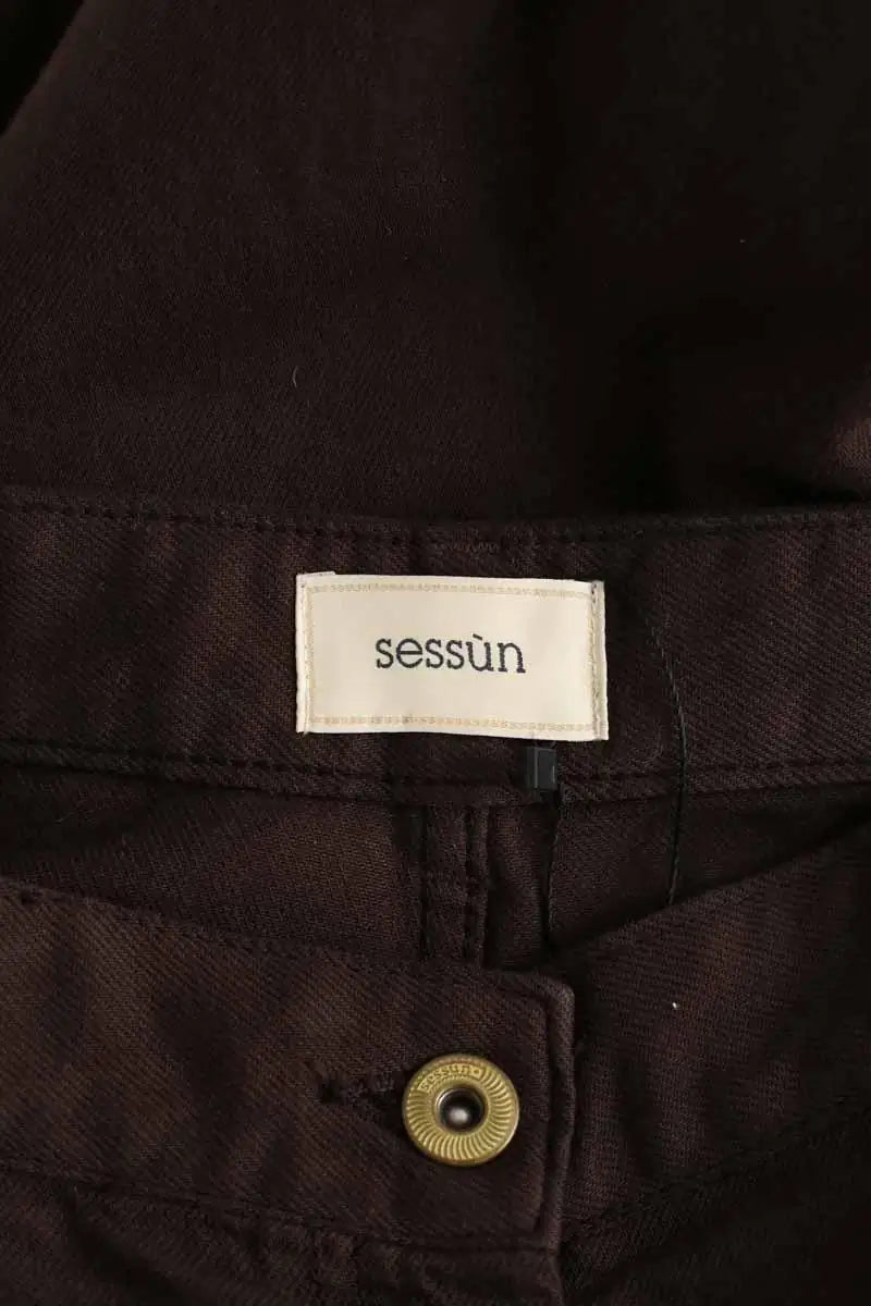 Jean large Sessun Dalt Marron en Coton