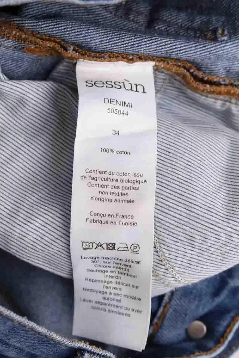 Jean large Sessun Denimi Bleu en Coton