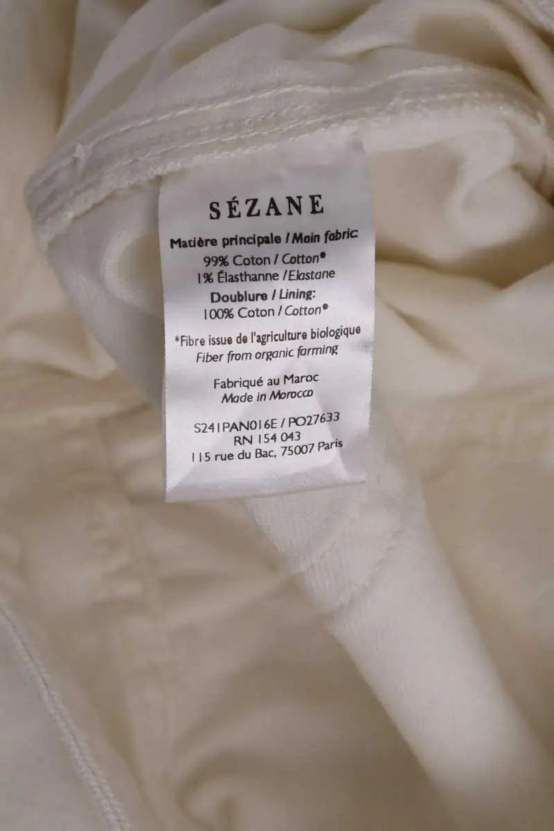 Jean large Sézane Blanc en Coton