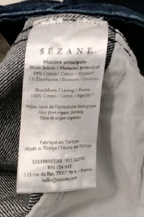 Jean large Sézane Bleu en Coton