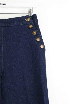 Jean large Sézane Bleu en Coton