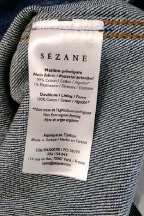 Jean large Sézane Bleu en Coton