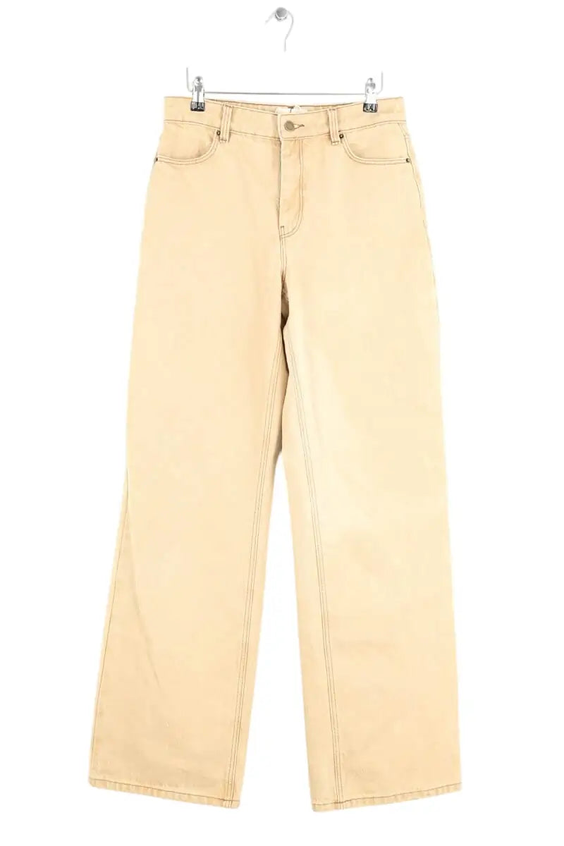 Jean large Sézane Camel en Coton, taille M - Seconde Main
