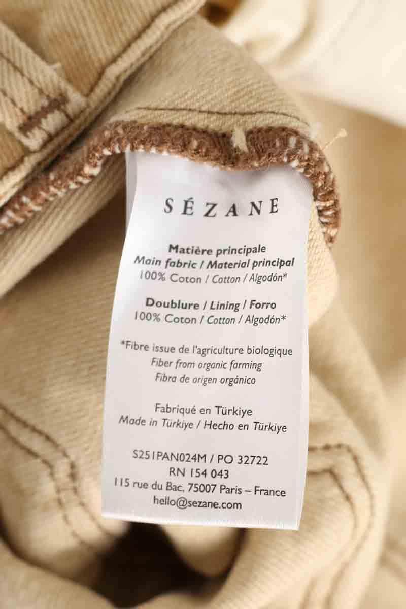Jean large Sézane Camel en Coton