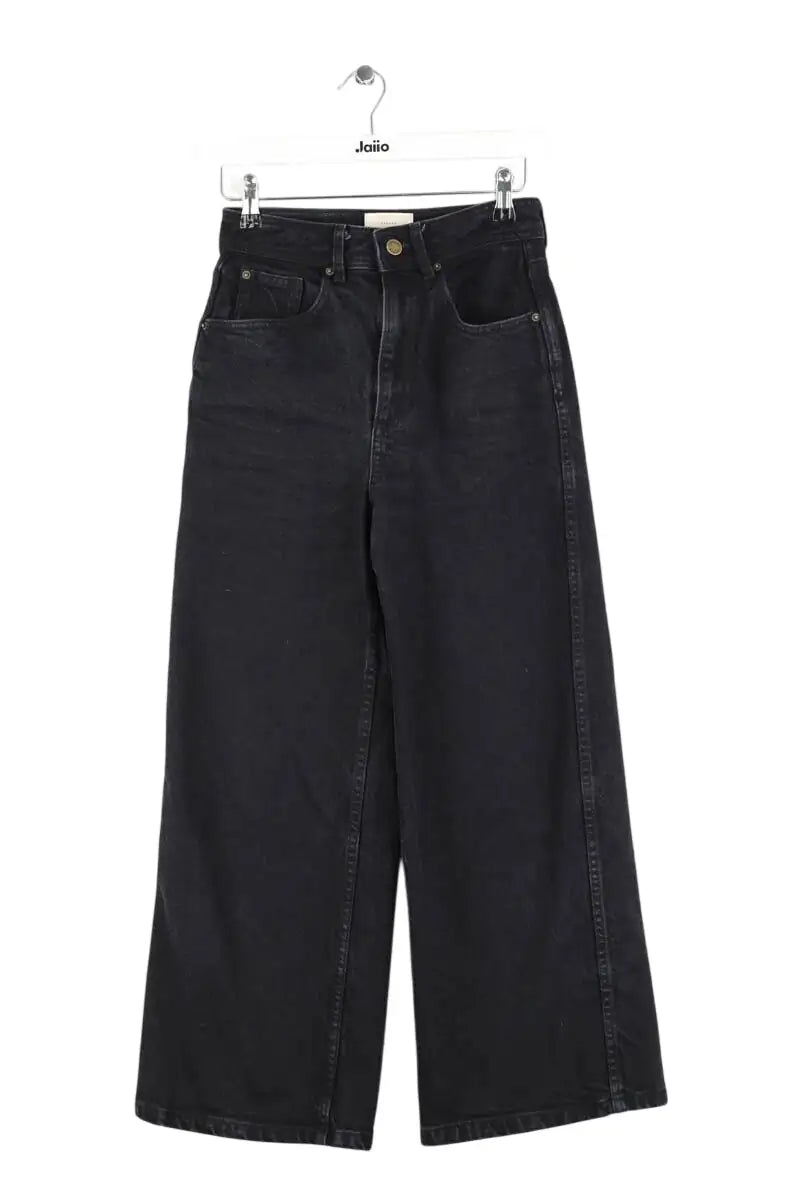 Jean large Sézane Noir en Coton, taille XS - Seconde Main