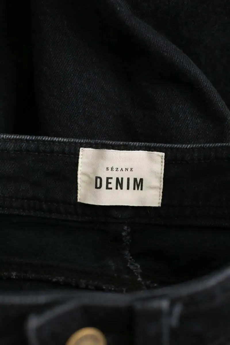 Jean large Sézane Noir en Coton