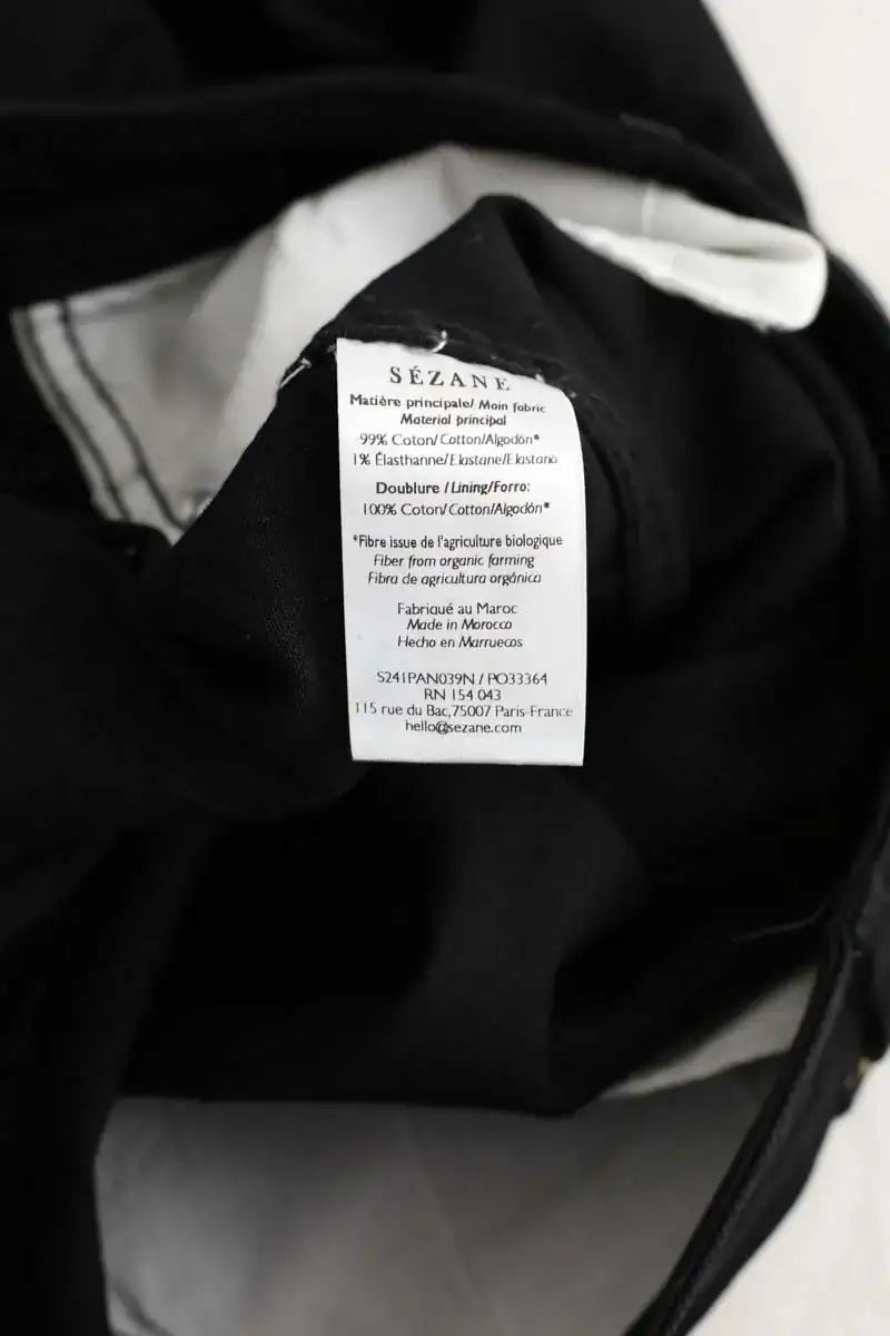 Jean large Sézane Noir en Coton