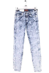 Jean slim 7 For All Mankind Superhero sateen Bleu en Coton, taille S - Seconde Main