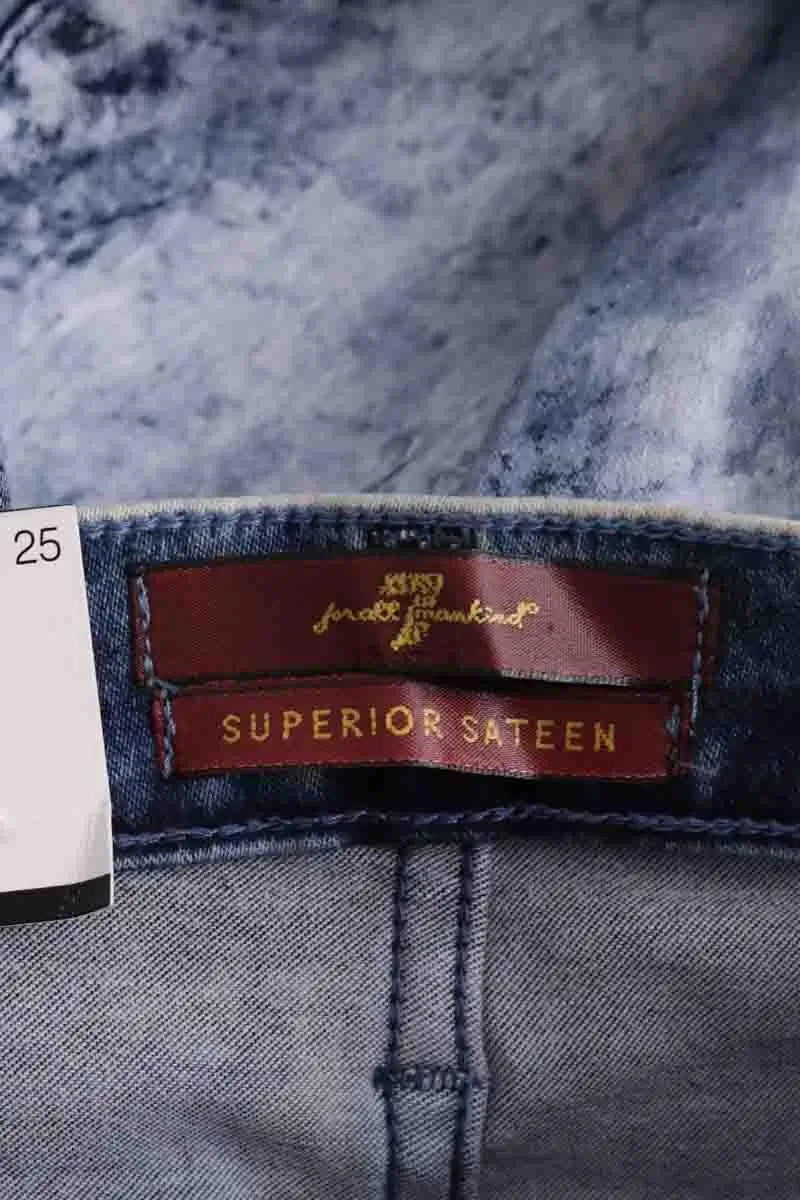 Jean slim 7 For All Mankind Superhero sateen Bleu en Coton