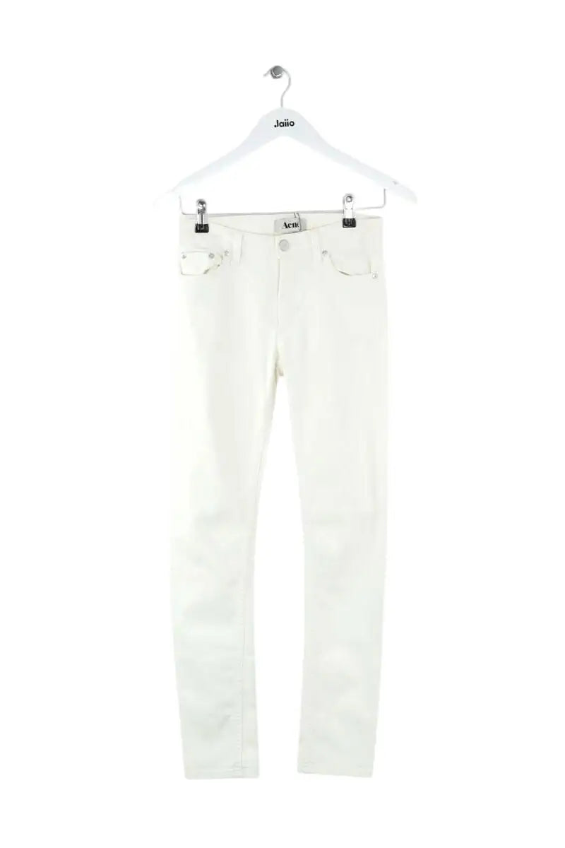 Jean slim Acne Studios Blanc en Coton, taille S - Seconde Main