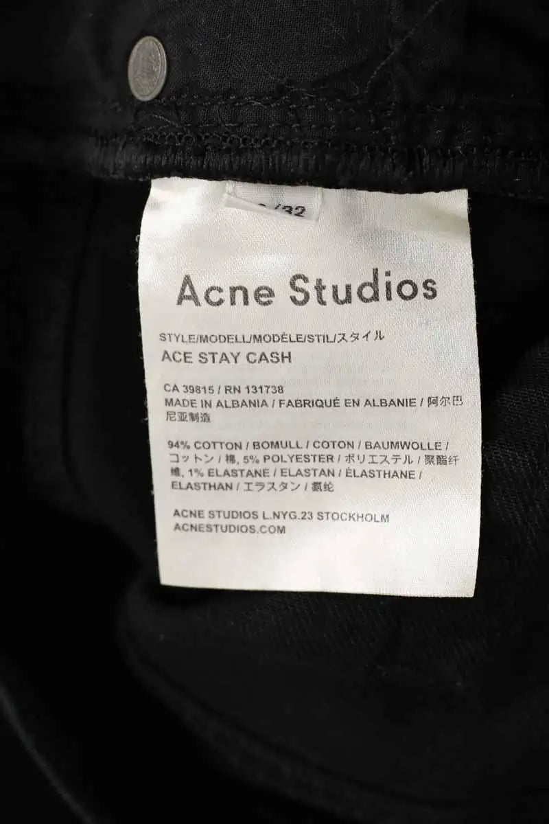 Jean slim Acne Studios Noir en Coton