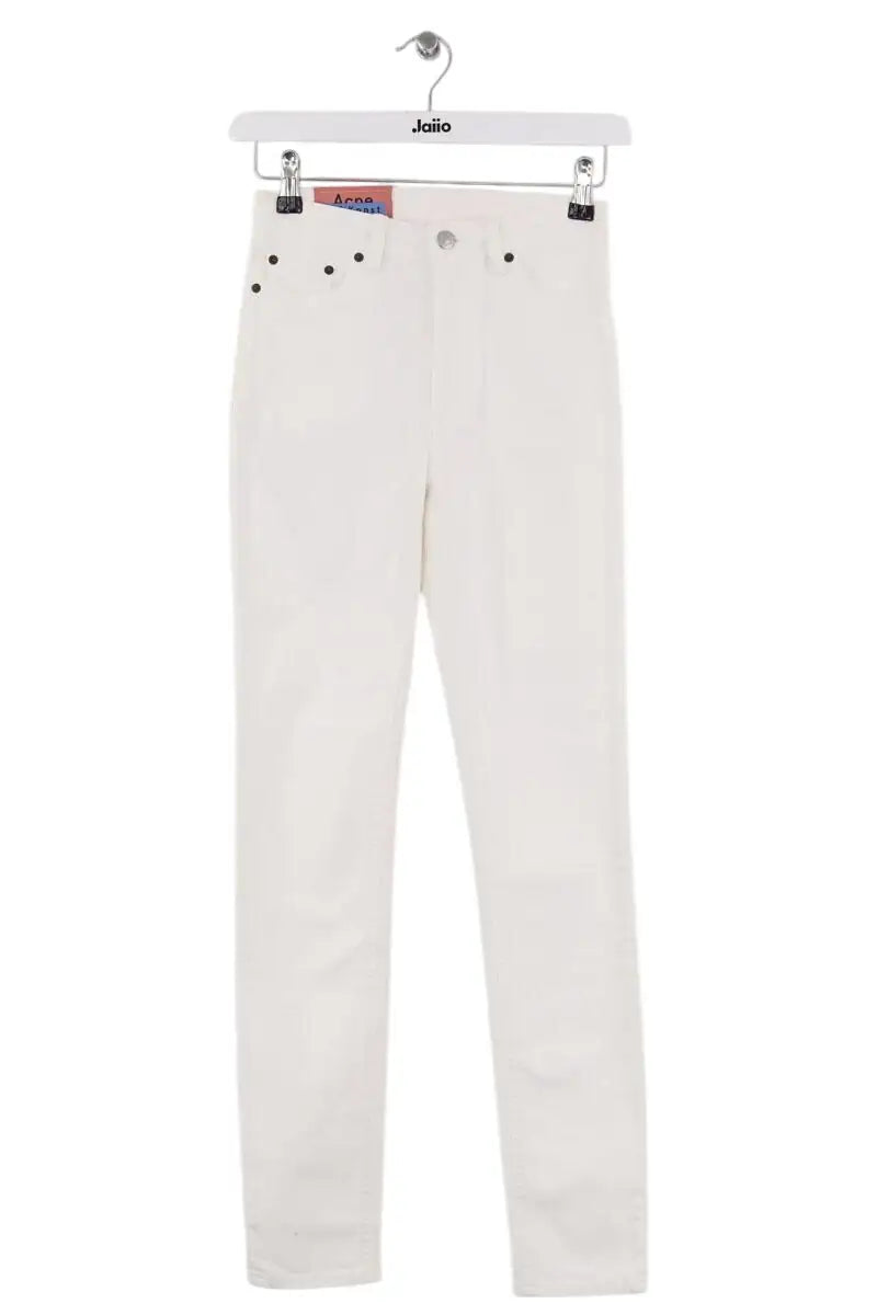 Jean slim Acne Studios Peg white Blanc en Coton, taille XS - Seconde Main