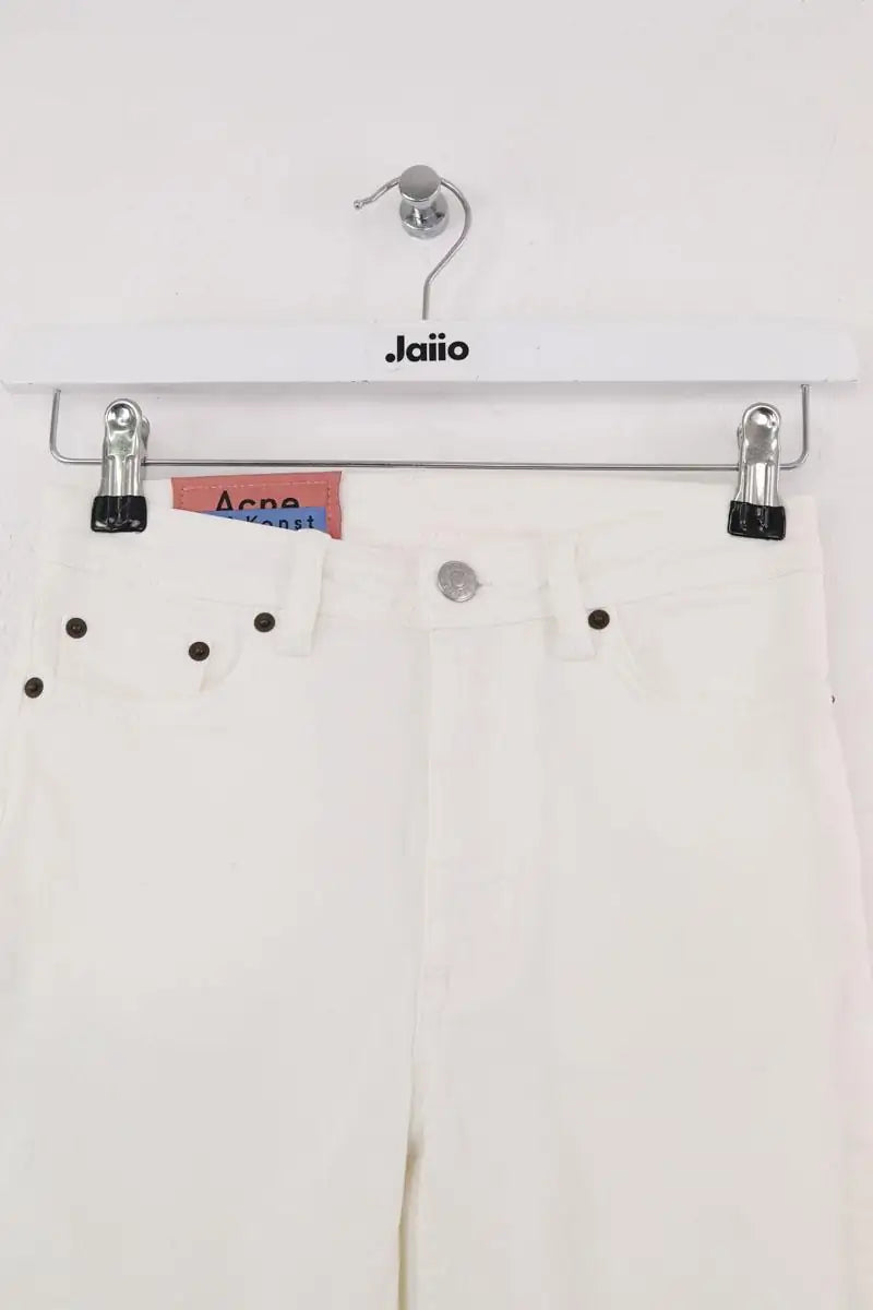 Jean slim Acne Studios Peg white Blanc en Coton