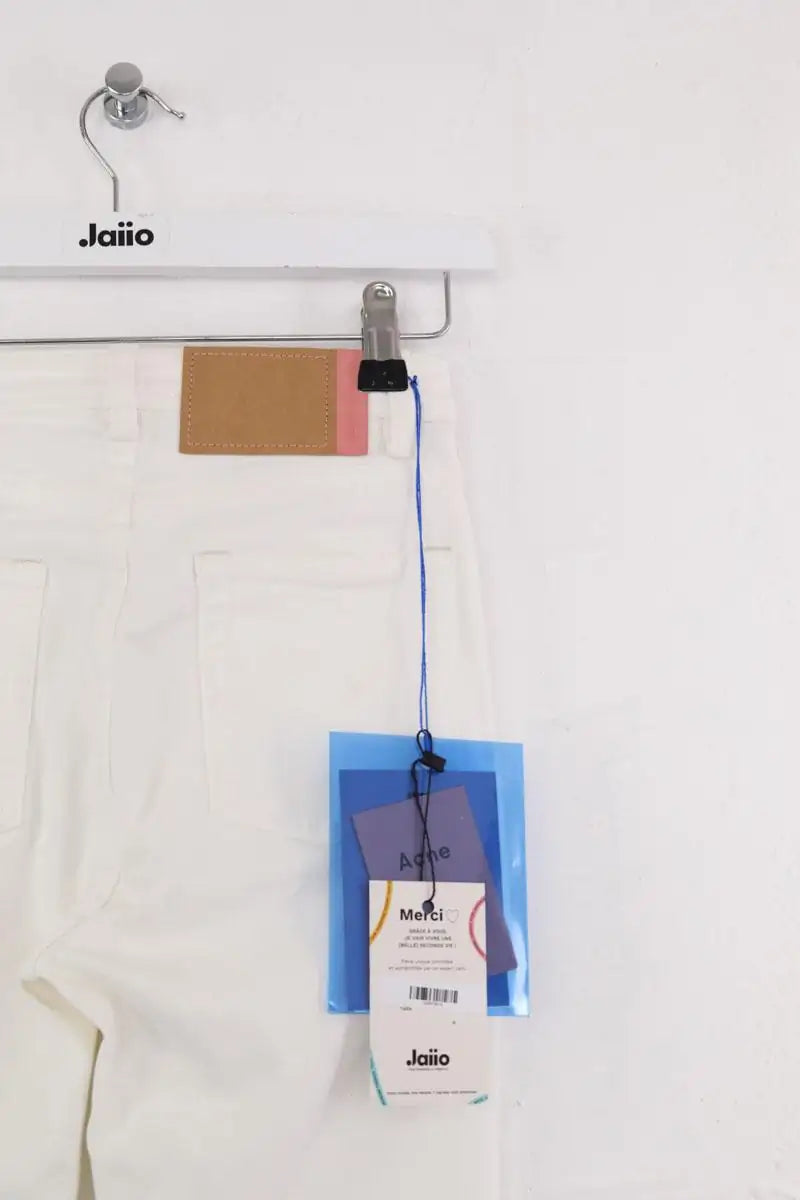 Jean slim Acne Studios Peg white Blanc en Coton