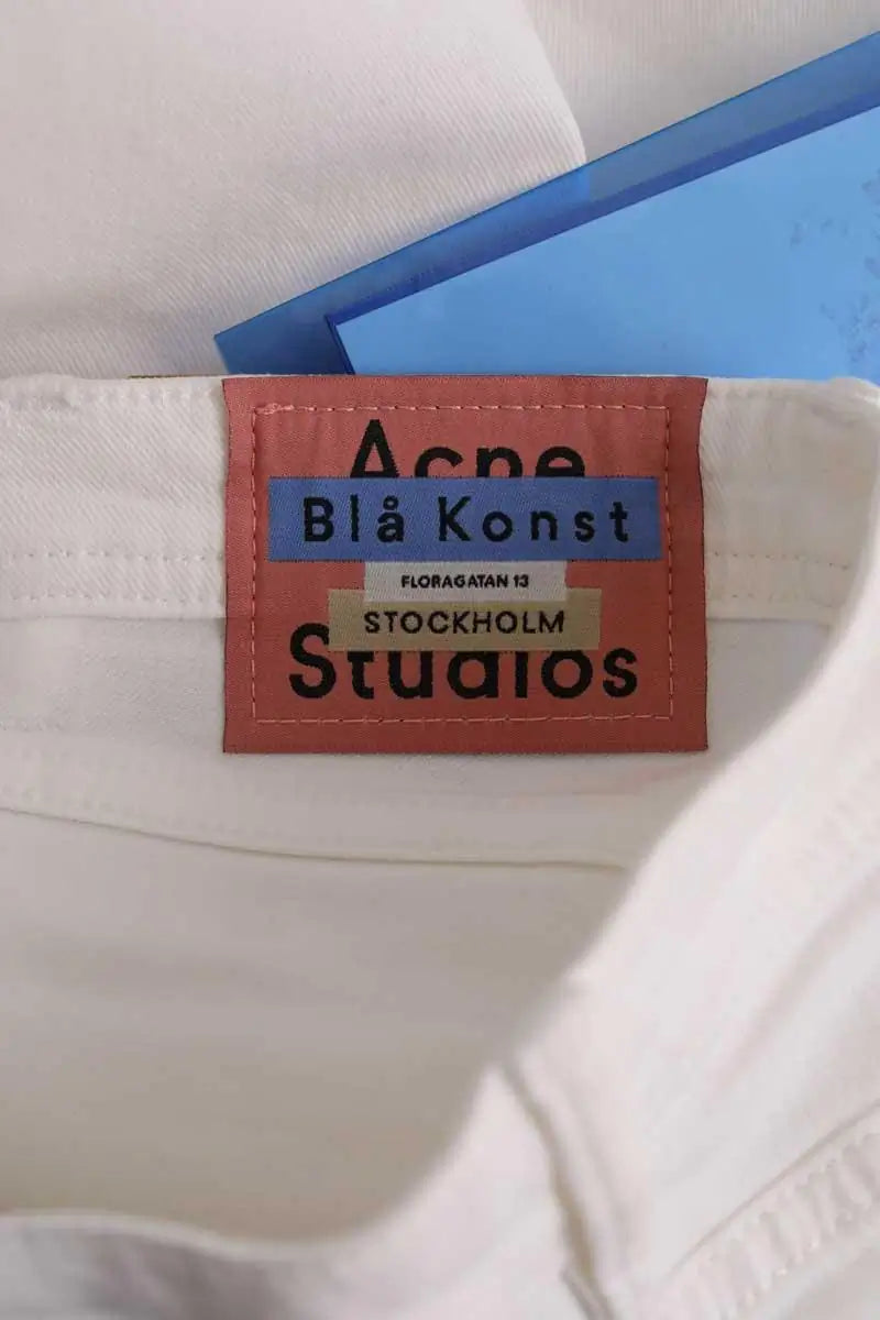 Jean slim Acne Studios Peg white Blanc en Coton