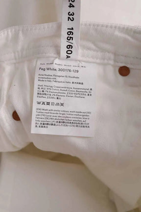 Jean slim Acne Studios Peg white Blanc en Coton