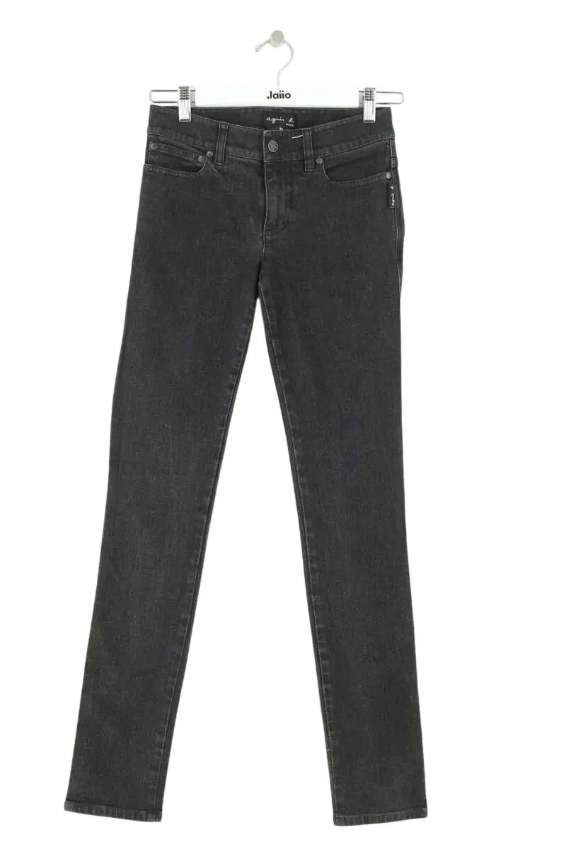 Jean slim Agnès B. Gris en Coton, taille XS - Seconde Main