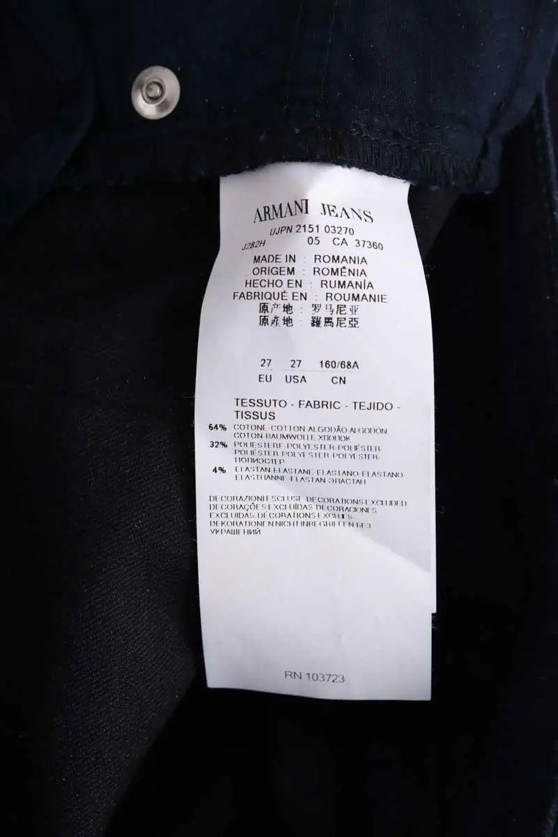 Jean slim Armani Jeans Bleu en Coton