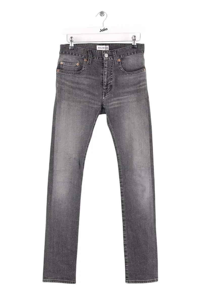 Jean slim Balenciaga Anthracite en Coton, taille XS - Seconde Main