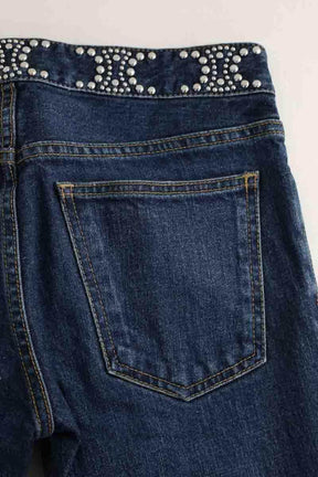 Jean slim Celine Bleu en Coton - élasthanne
