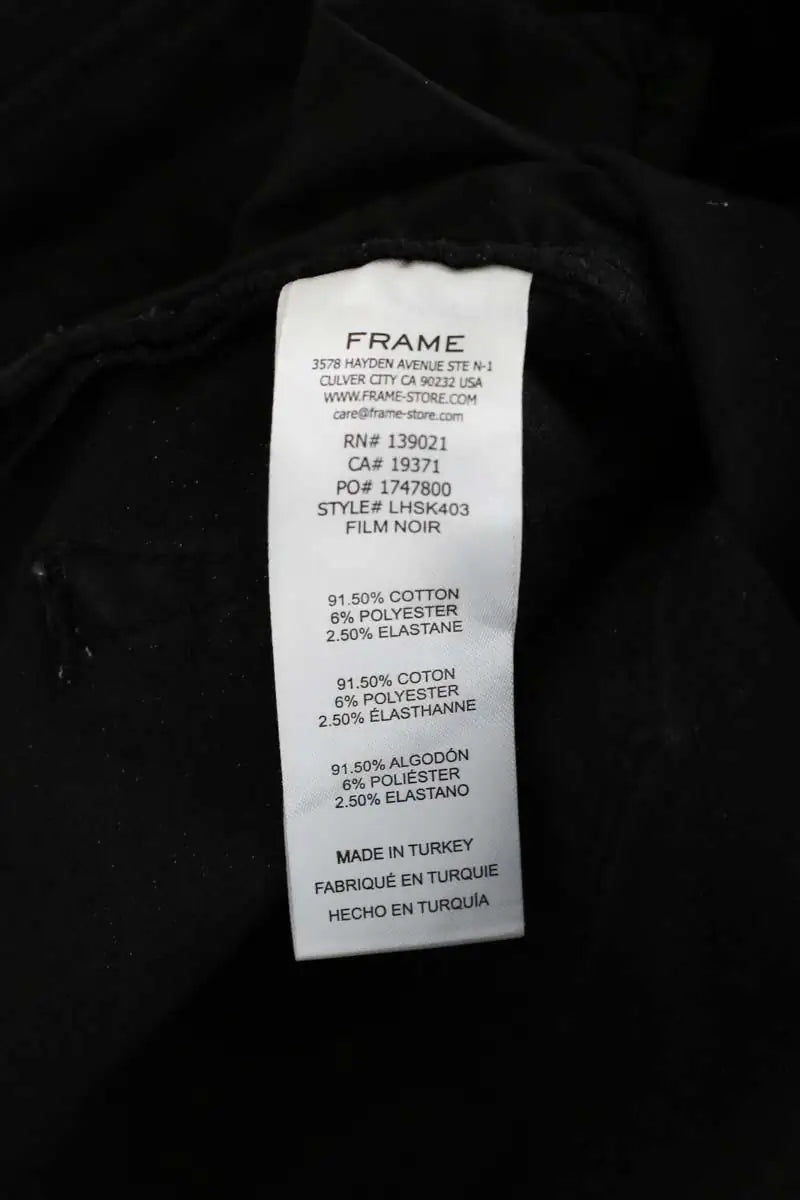 Jean slim Frame Le high skinny Noir en Coton
